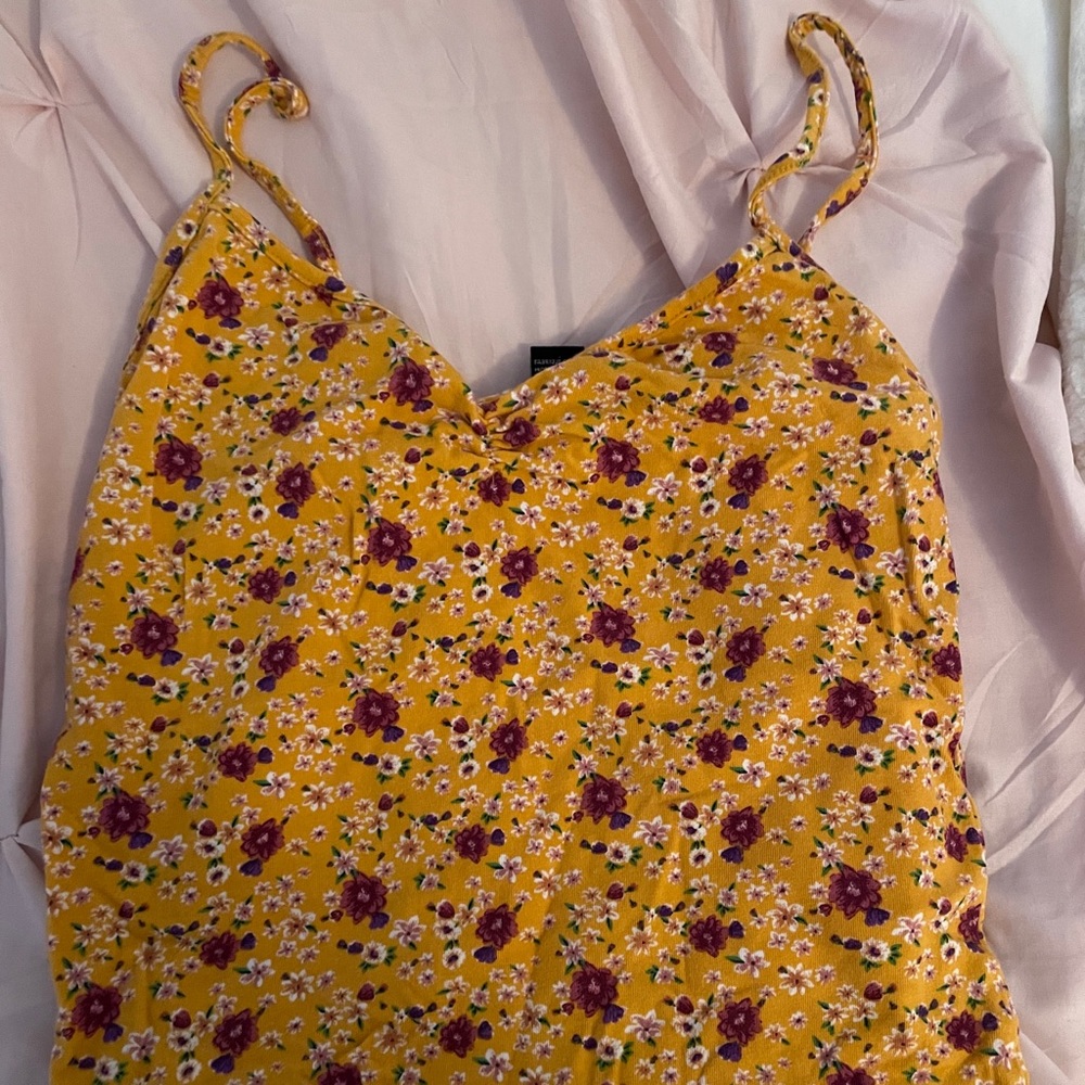 Floral Yellow Crop Top